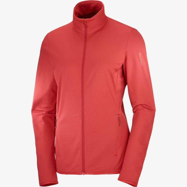 Red Salomon Essential Lightwarm Full Zip Women's Jackets | IE RS0319